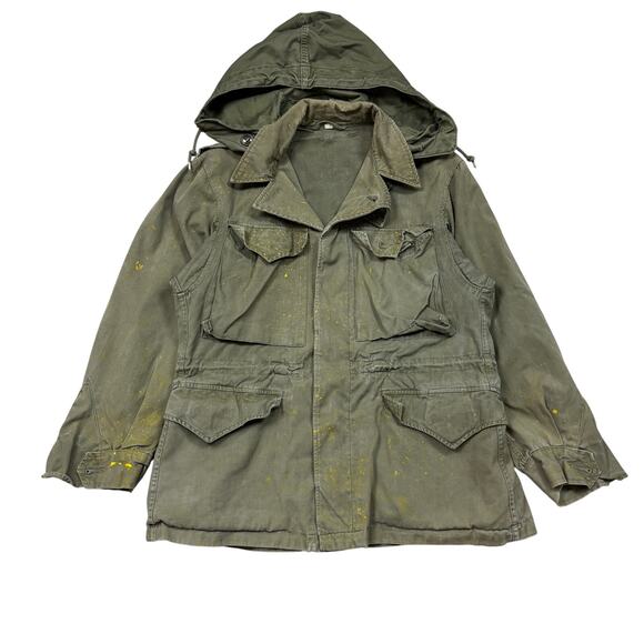 Rare VTG M43 Field Jacket Hooded WW2 Reworked Don't Know Don't Care Men's 34S - Picture 1 of 12
